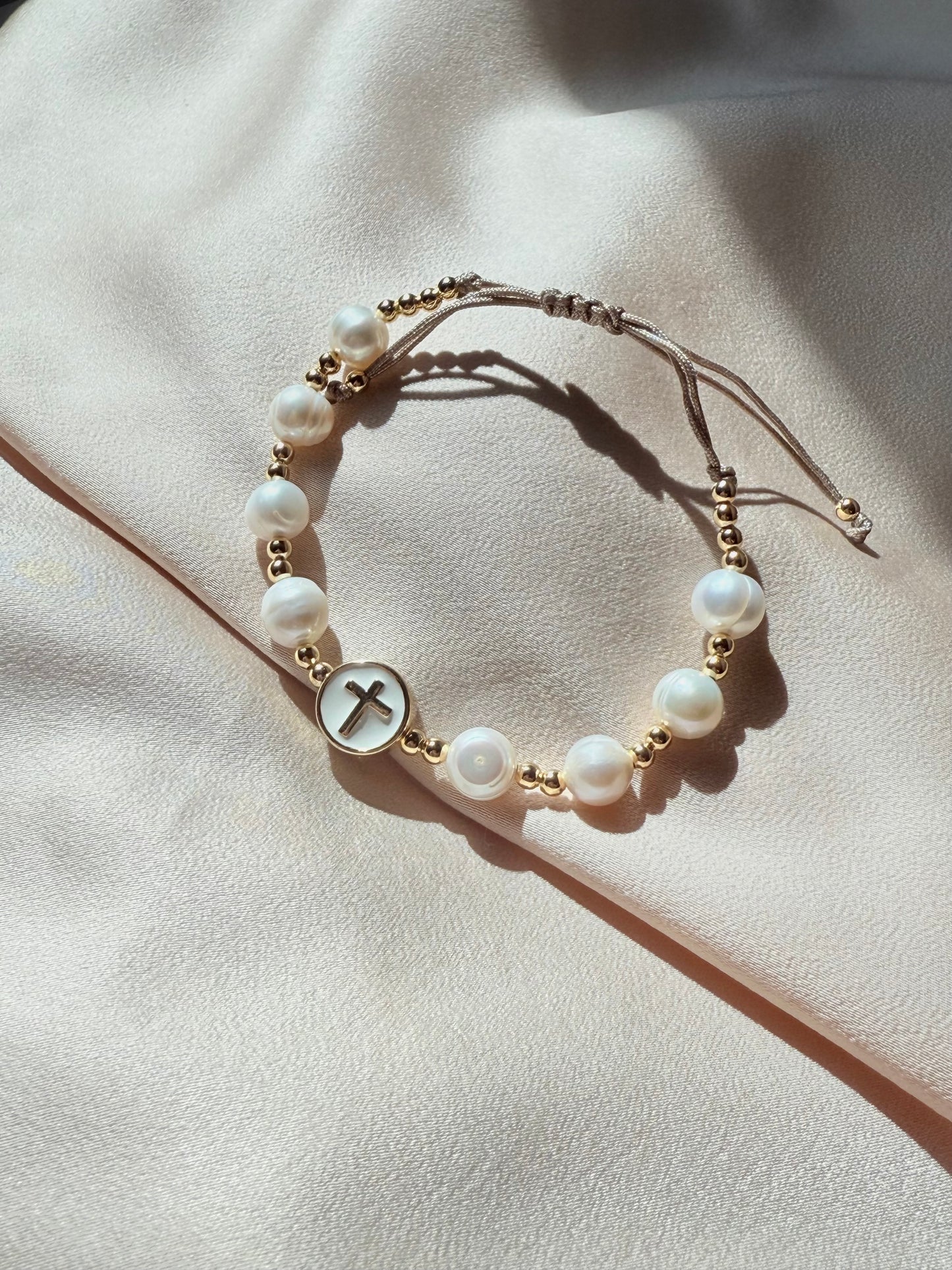 Natural Cross Pearl bracelet