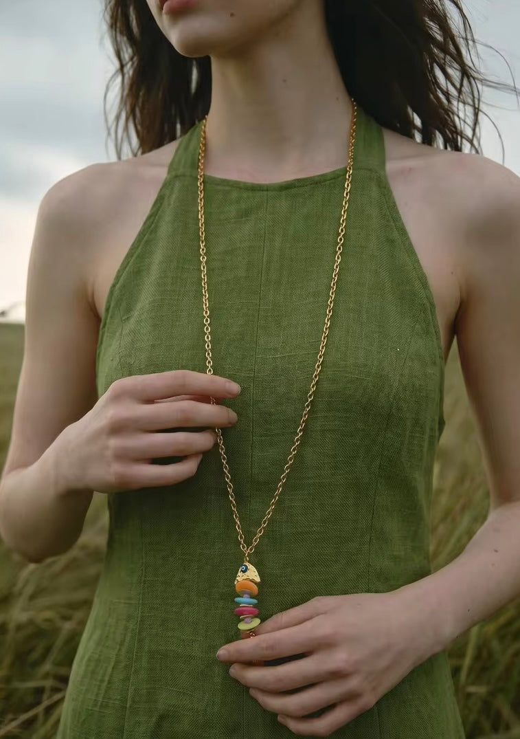 Colorful Fish Pendant Necklace