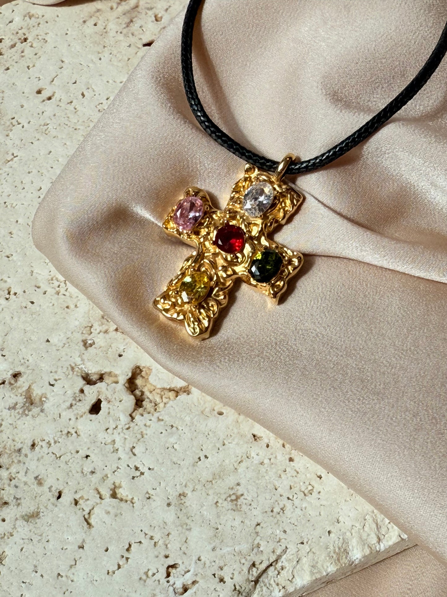 Gold Stoned Cross
