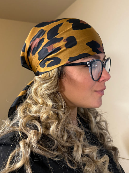 Leopard print scarf/headwrap