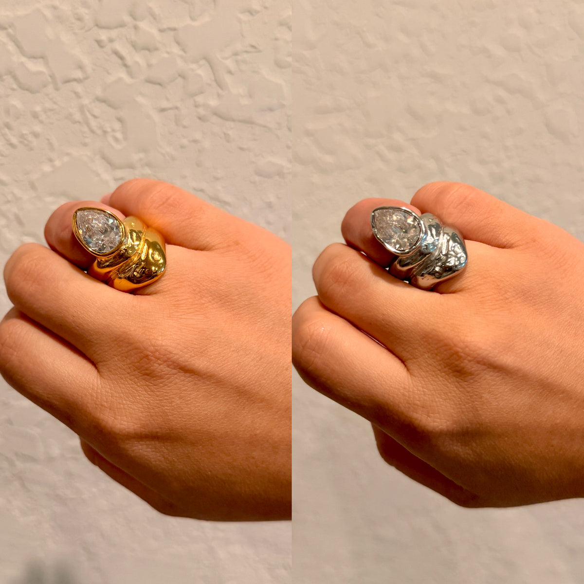 Oval Crystal Ring