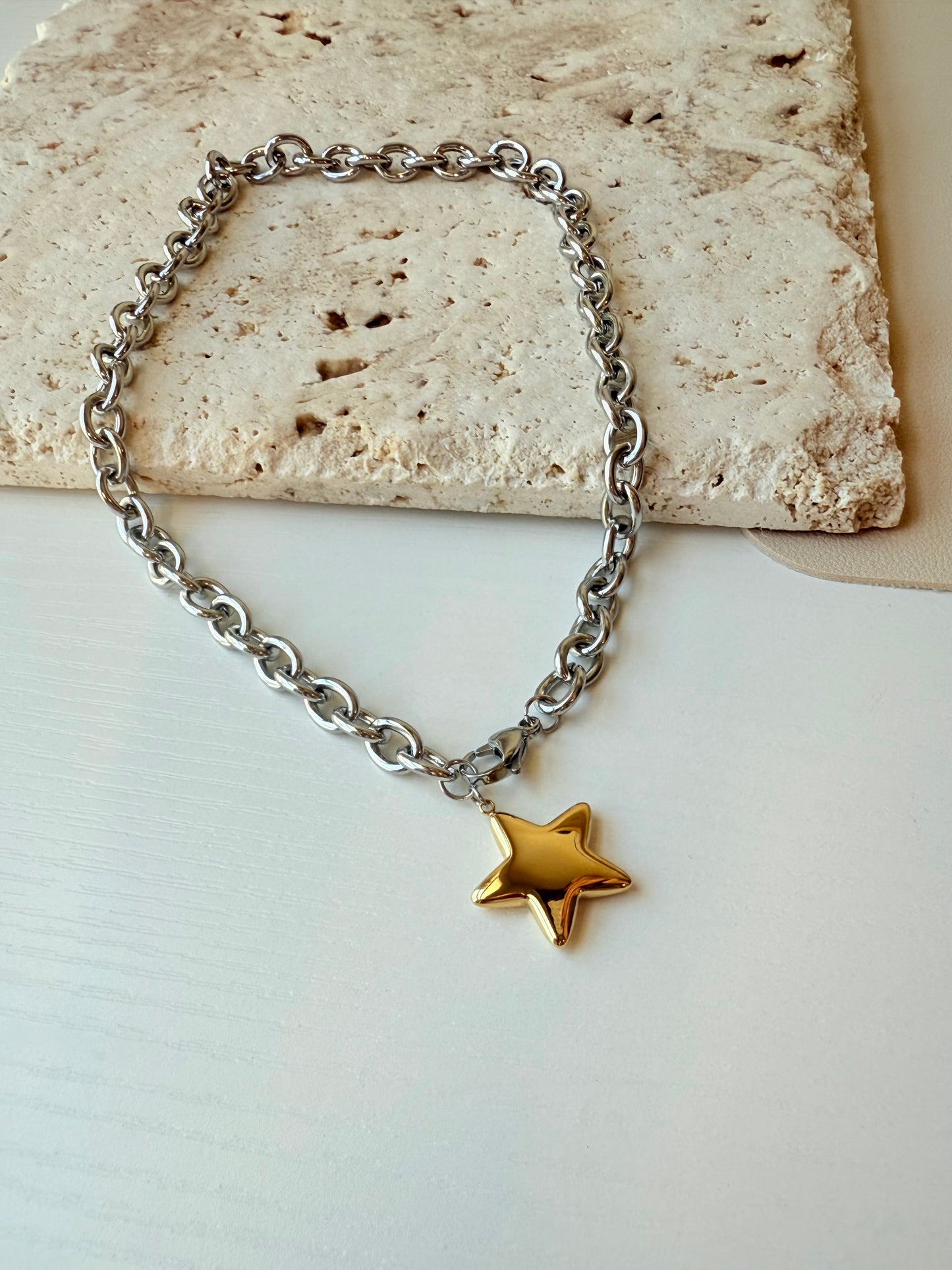 Gold star necklace