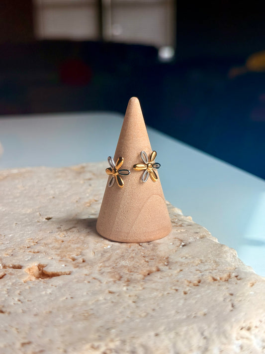 Daisy two-tone ring | Stainless Steel