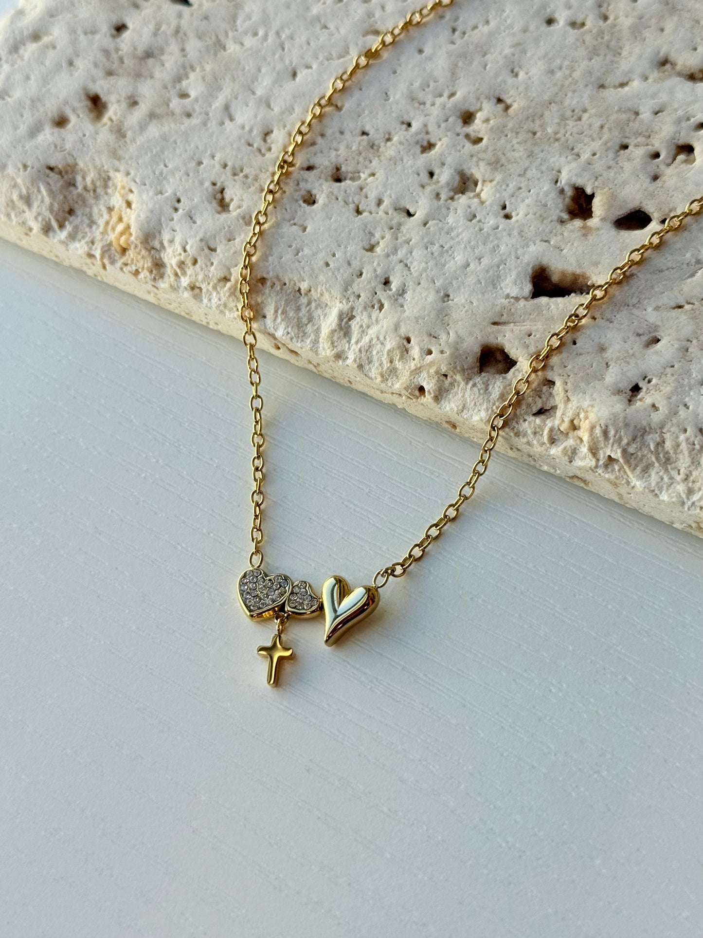 Hearted Cross necklace