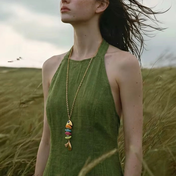 Colorful Fish Pendant Necklace
