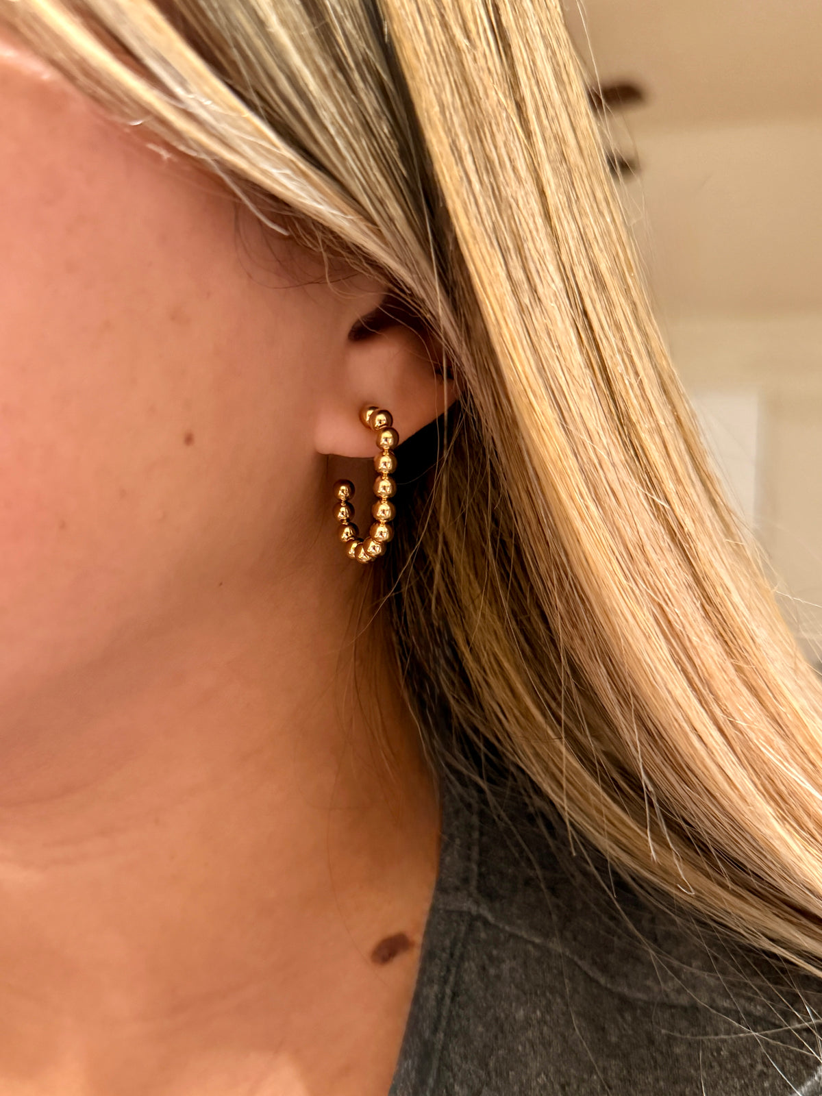 Bubble hoop earrings | 18k gold-plated stainless steel