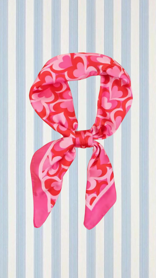Silk heart scarf/head wrap