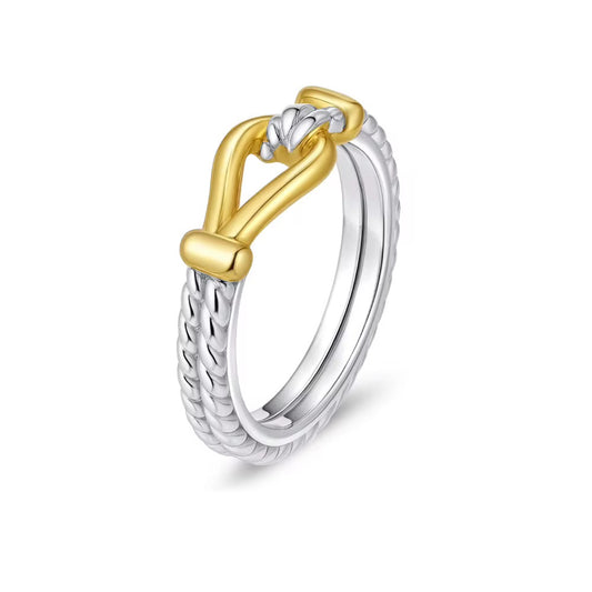 Amara Ring | Two-Tone Link Ring